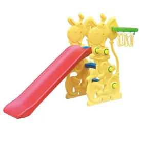 2 in 1 Animal Theme Slide and Basketball Hoop Playset