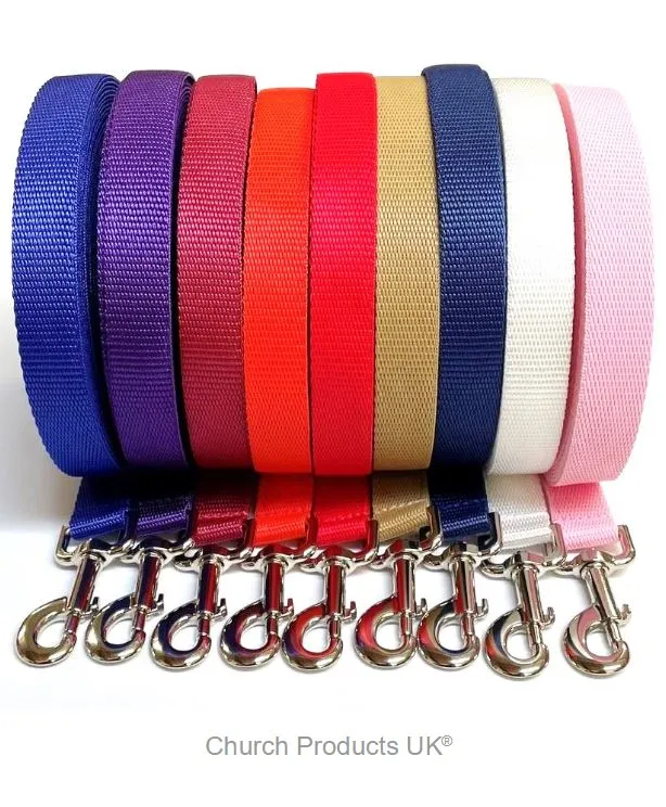 5ft - 30ft Long Dog Training Leads Obedience Recall Walking Leash Puppy In 20mm Webbing 18 Colours