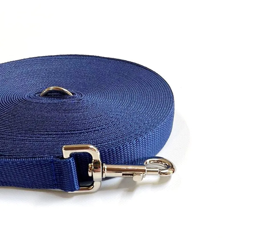 5ft - 30ft Long Dog Training Leads Obedience Recall Walking Leash Puppy In 20mm Webbing 18 Colours