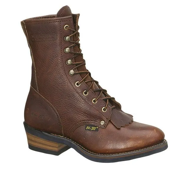 AdTec Mens Chestnut 9in Packer Full Grain Leather Work Boots