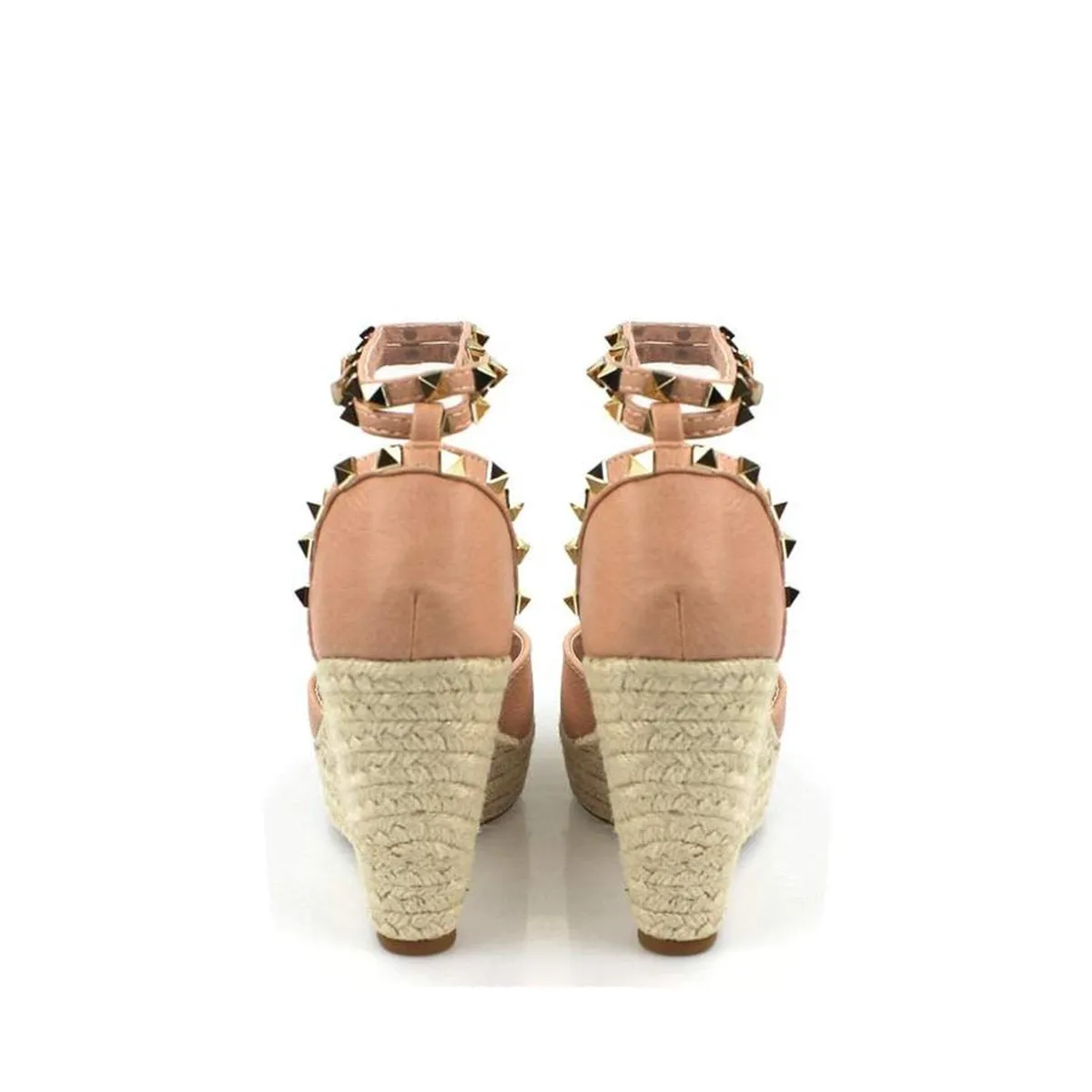 Amilia Espadrille Wedge Studded Platform Ankle Strap Sandal