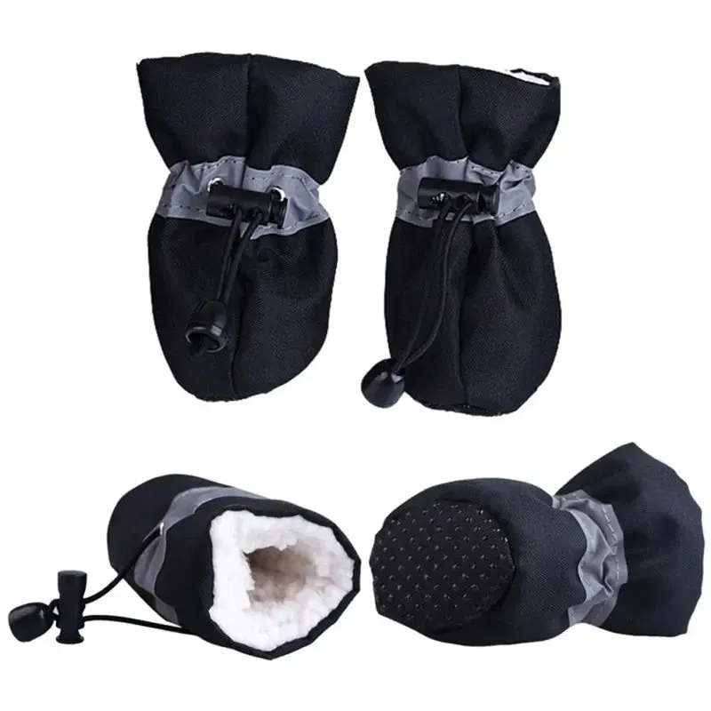 AnniePaw 4 Pcs Soft-Soled Puppy Shoes - Waterproof Winter Boots