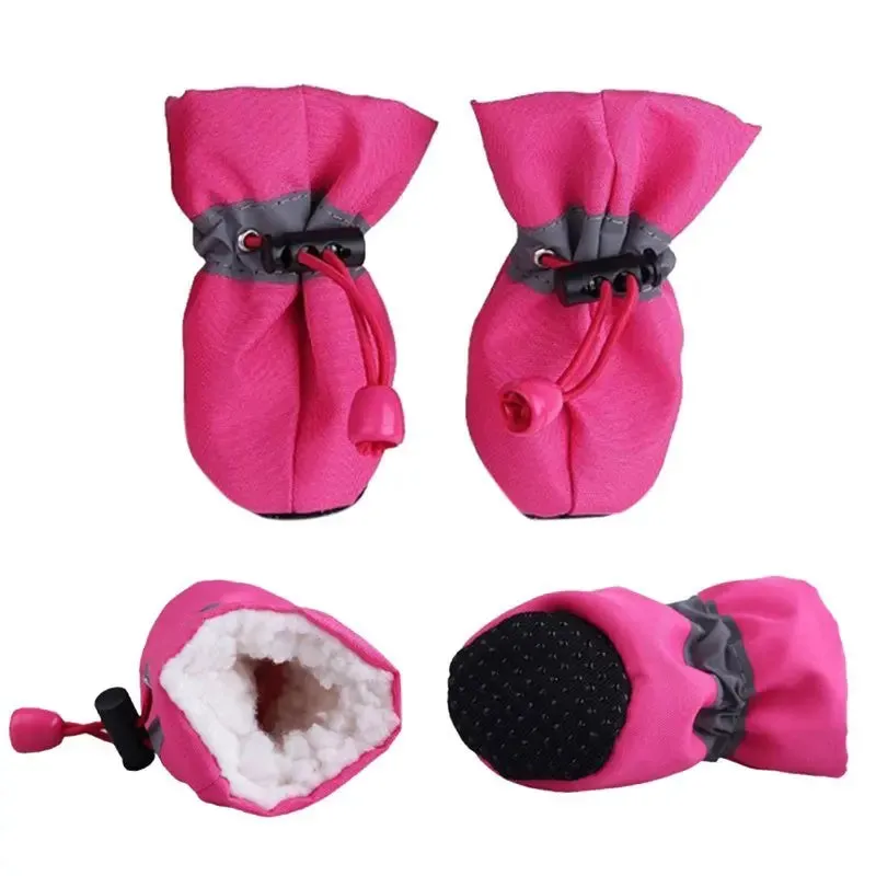 AnniePaw 4 Pcs Soft-Soled Puppy Shoes - Waterproof Winter Boots