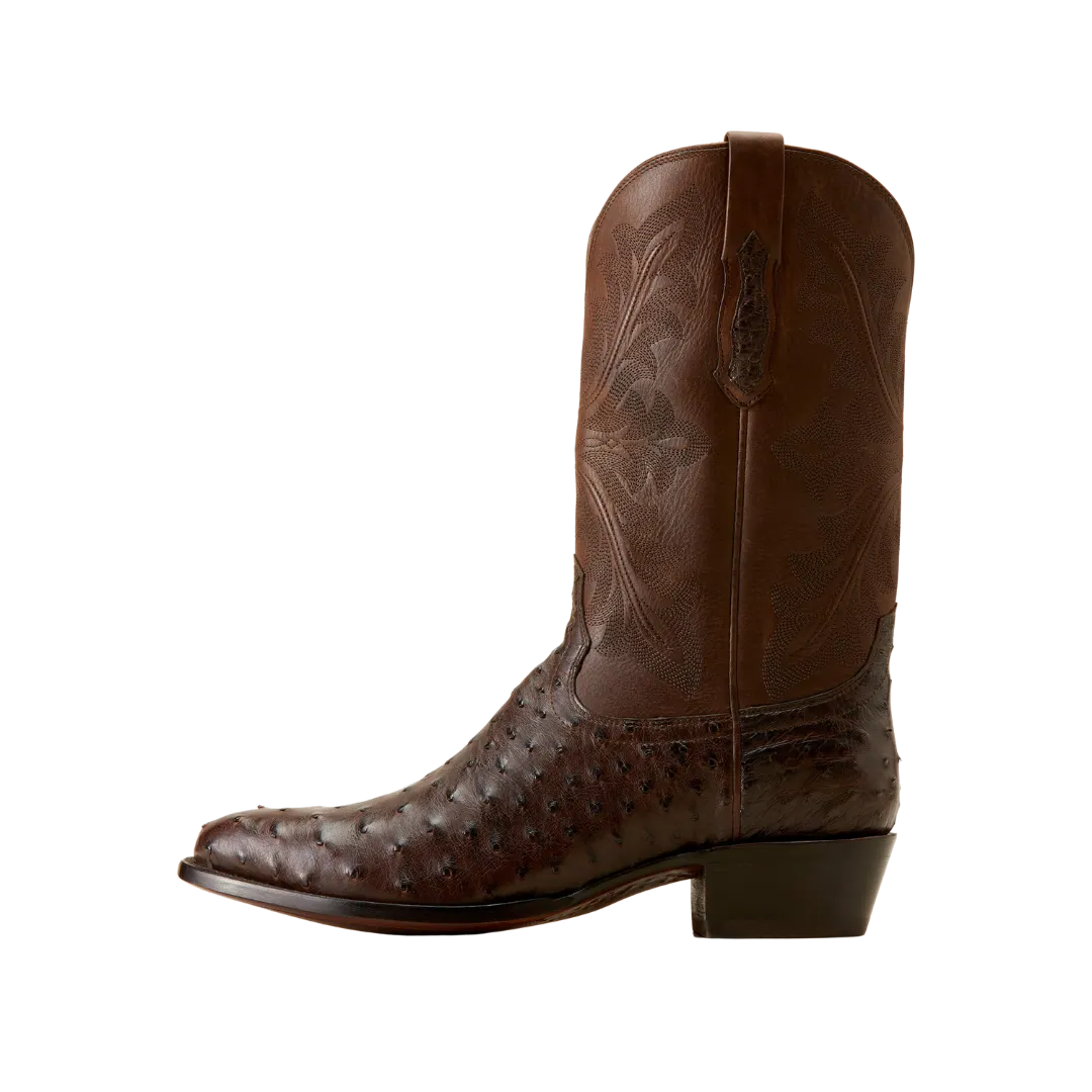 Ariat Men's Bench Made James Espresso Full Quill Ostrich Boot