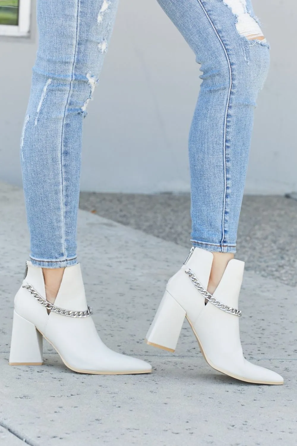 Cape Robbin Point the Way Chain Detail Ankle Booties