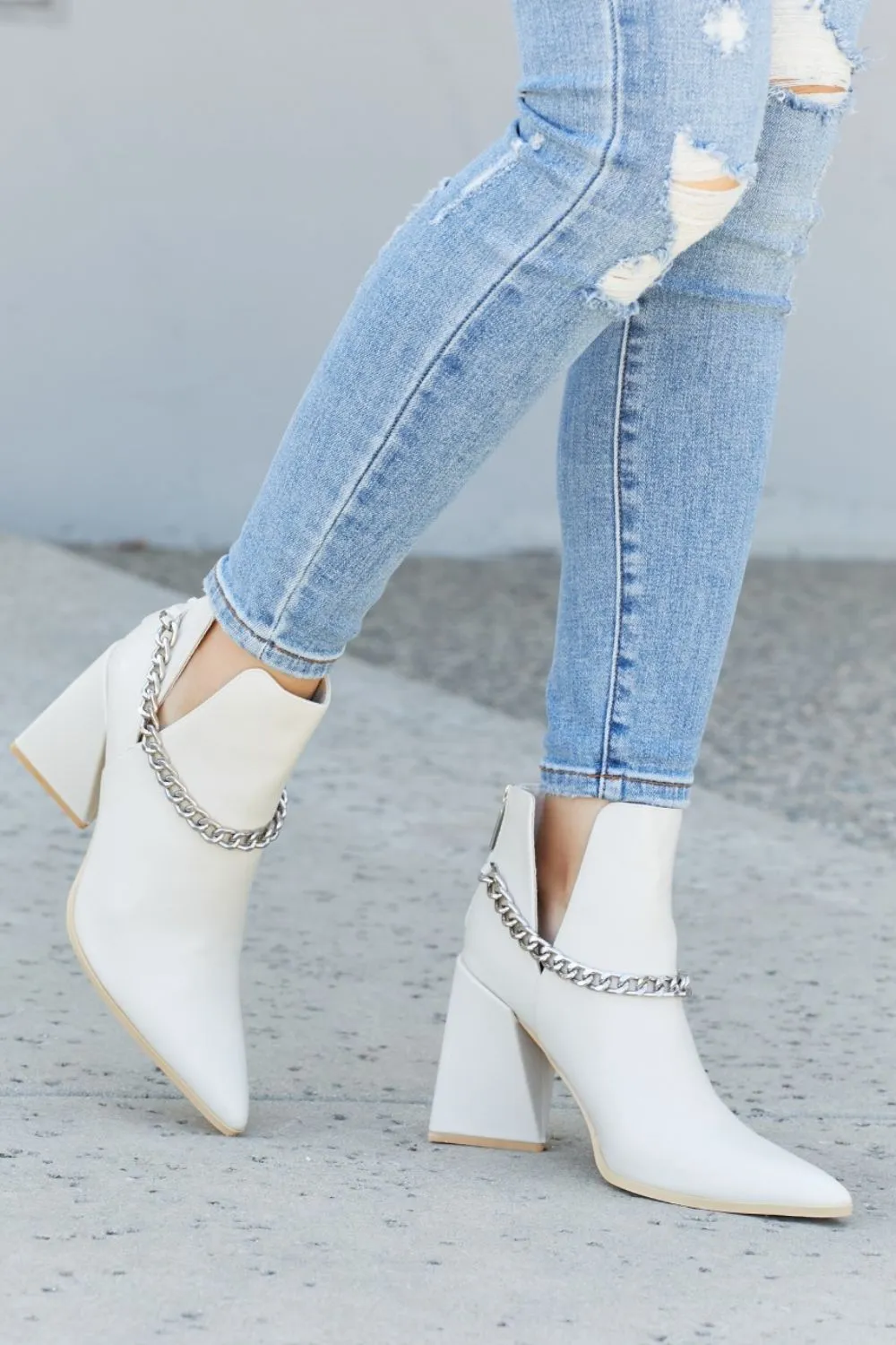 Cape Robbin Point the Way Chain Detail Ankle Booties