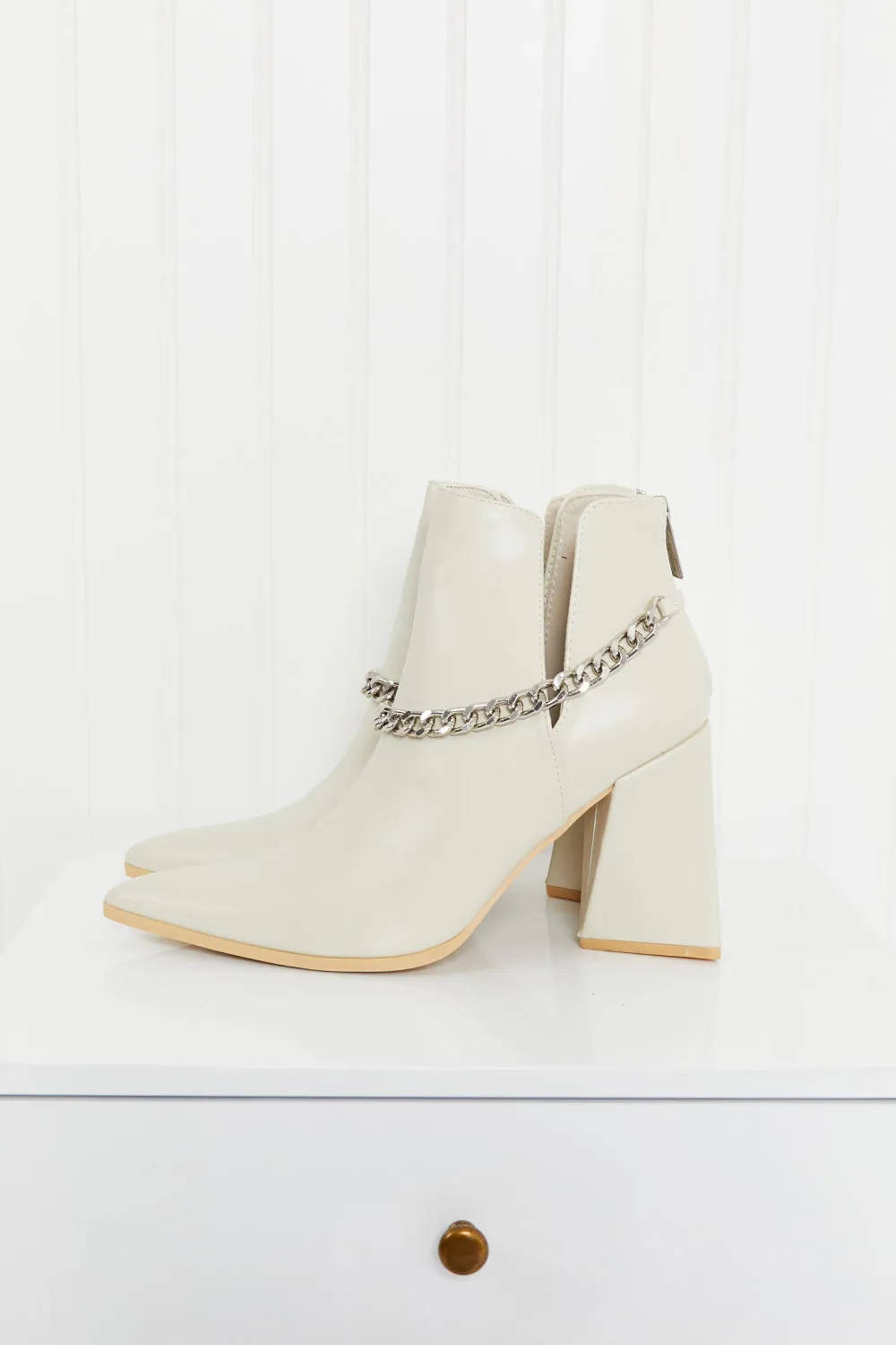 Cape Robbin Point the Way Chain Detail Ankle Booties