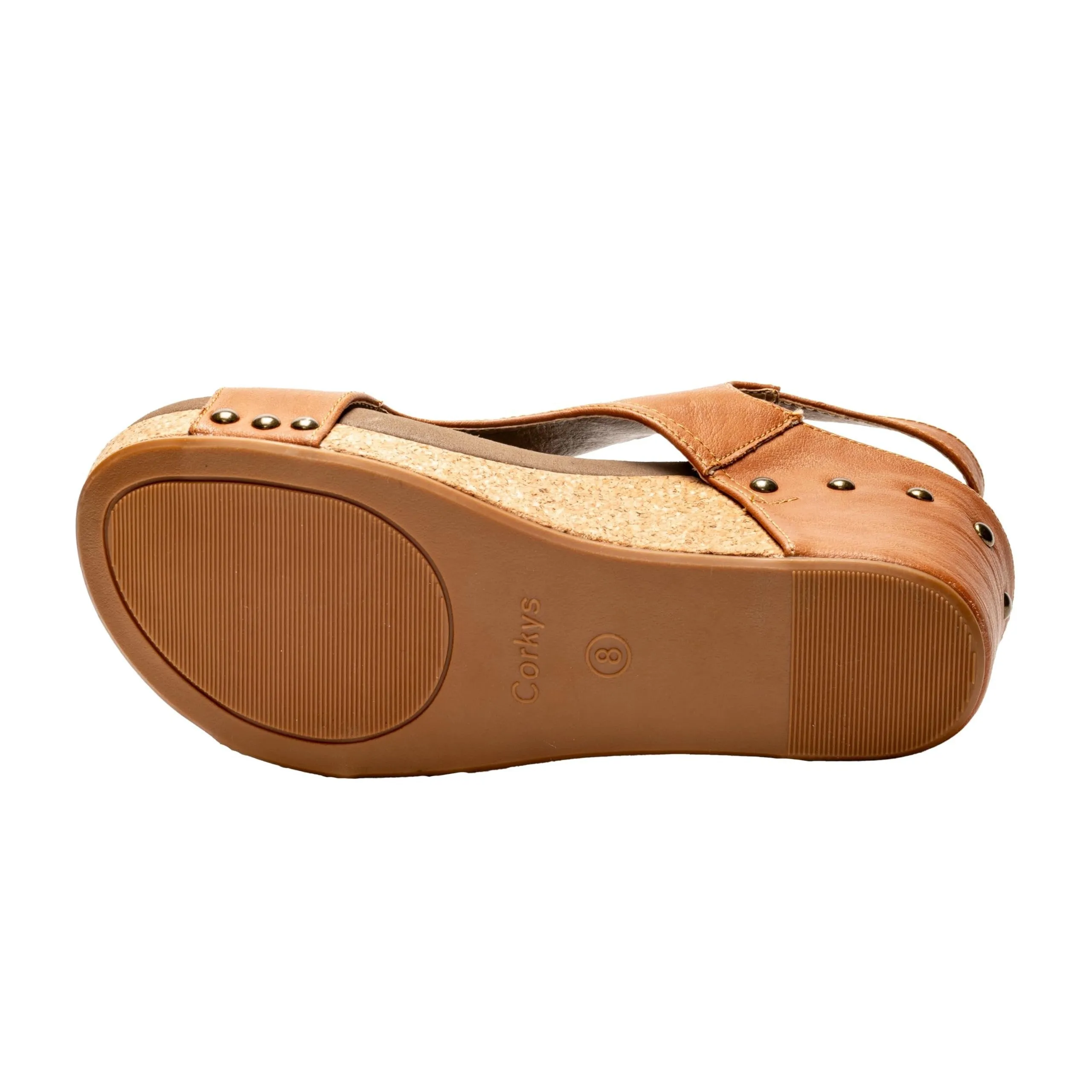 Corkys Women's Carley Cognac Smooth Wedge Sandal