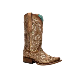 Corral Women's Pattern & Whip Stitch Western Multicolor Boots