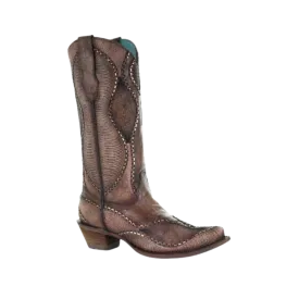 Corral Women's Wavy Embroidery Cowgirl Brown Boots