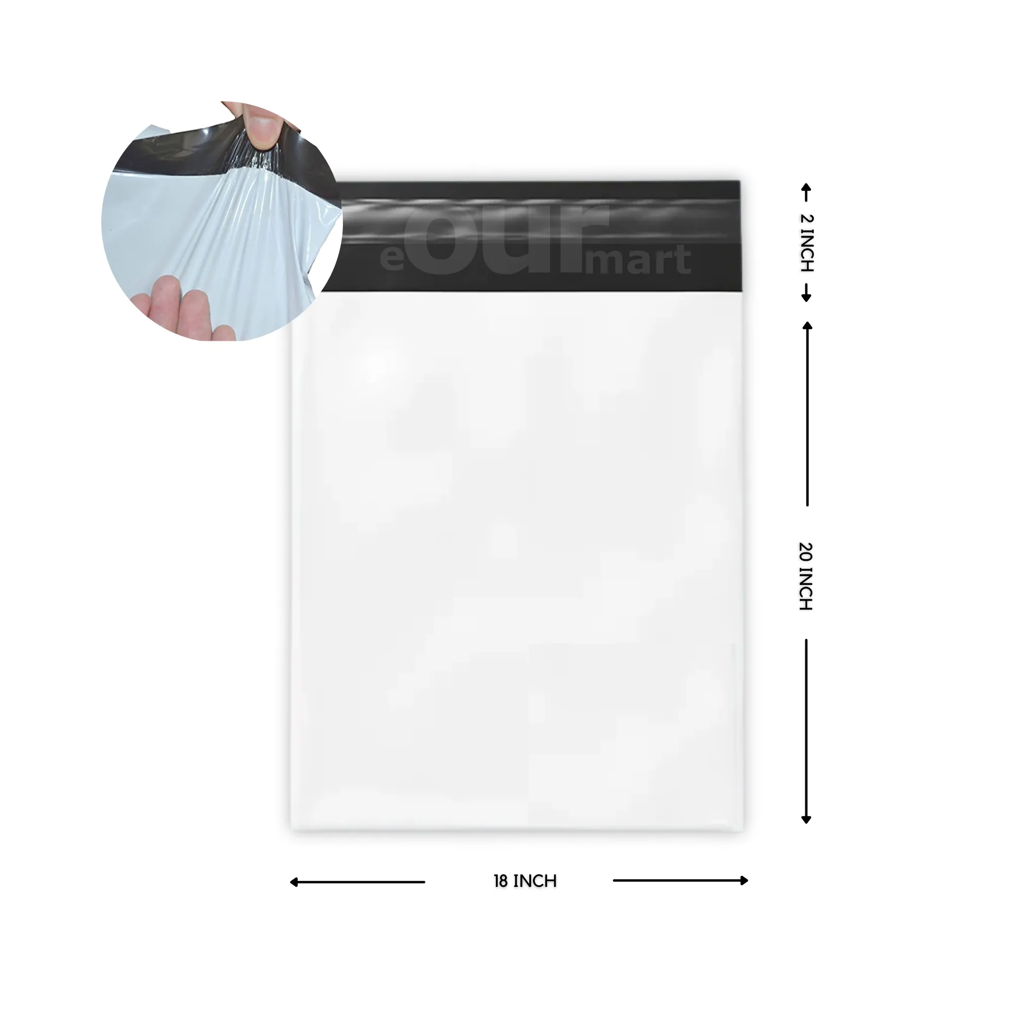 Courier Bags/Envelopes/Pouches/Cover 20x18 inches  2inch Flap  Pack of 100 Tamper Proof Plastic Polybags for Shipping/Packing (With POD)