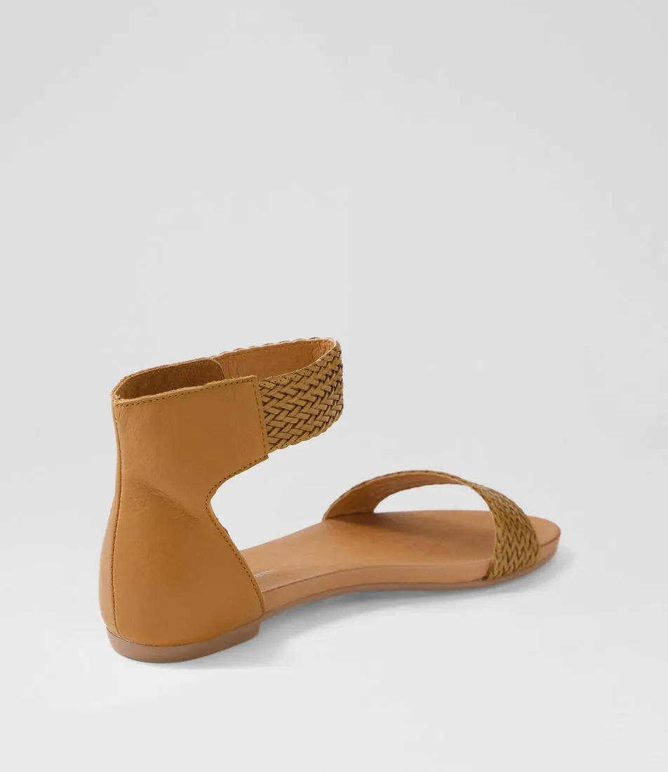 Django & Juliette - Sandals - Jellan - Tan / Weave Leather