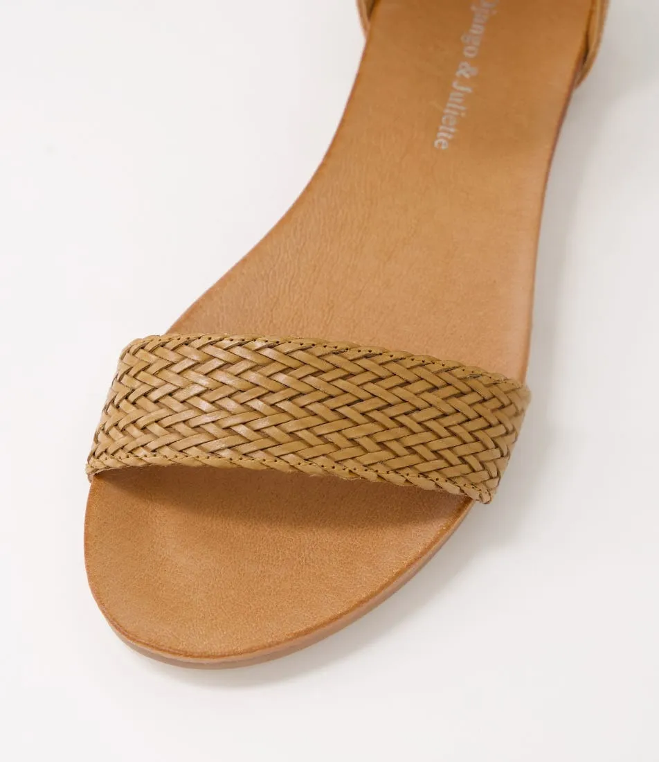 Django & Juliette - Sandals - Jellan - Tan / Weave Leather