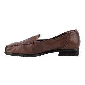 Gabor Square Toe Loafers Leather Brown Colour For Women