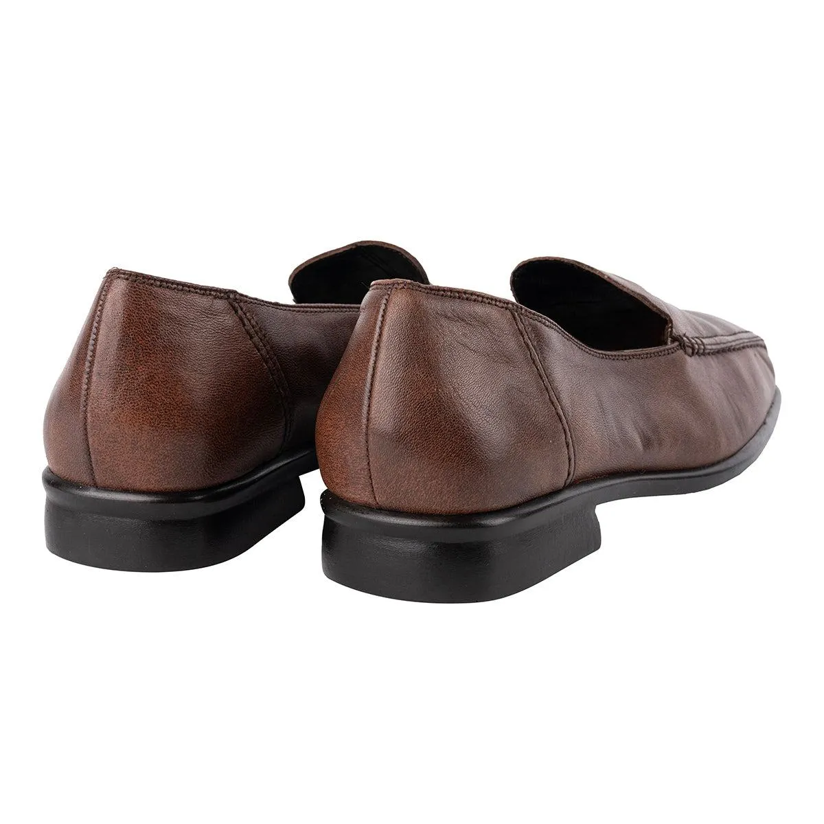 Gabor Square Toe Loafers Leather Brown Colour For Women