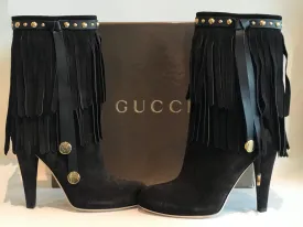 Gucci Fringe Heeled Booties