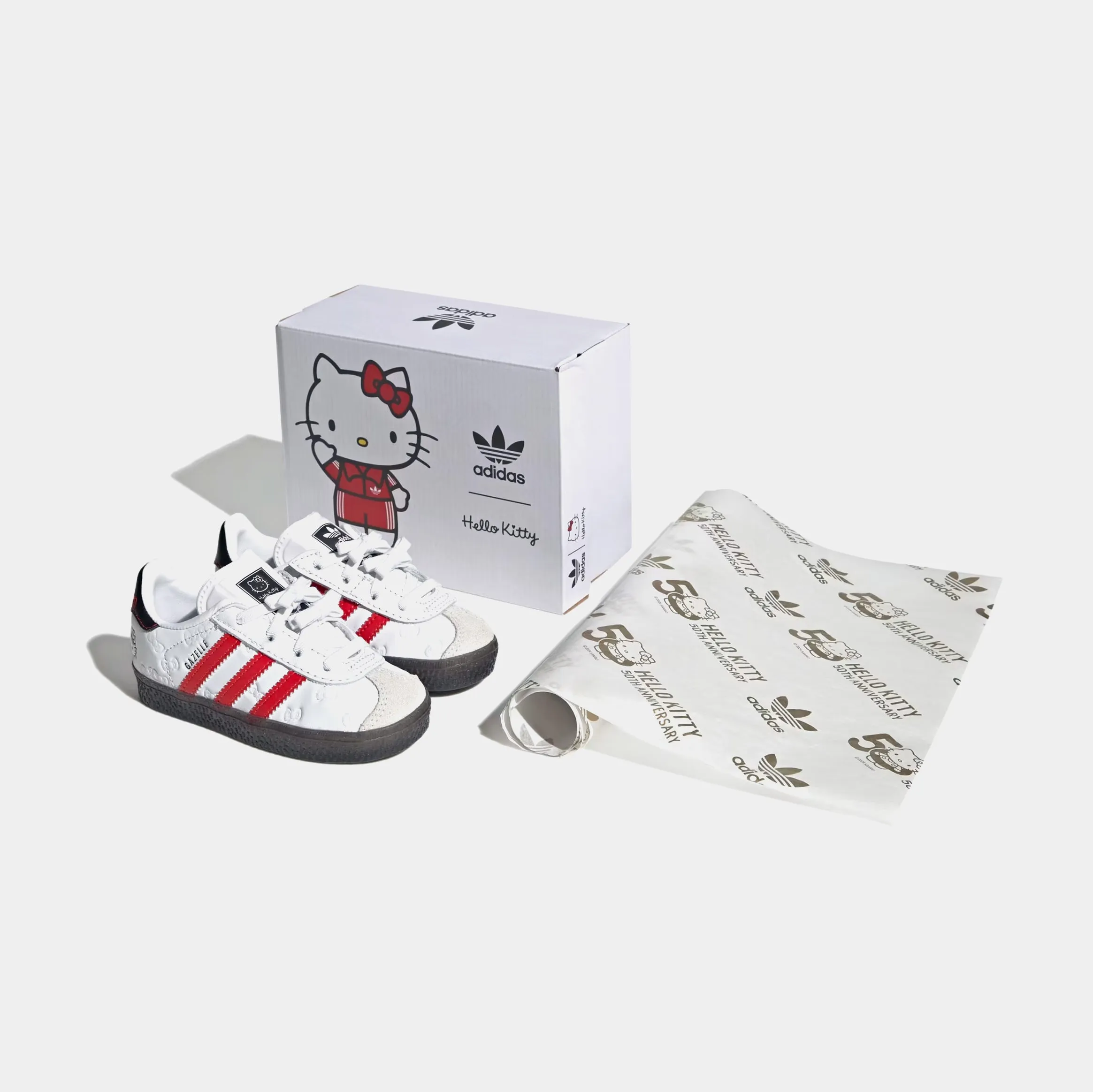 Hello Kitty Gazelle Infant Toddler Lifestyle Shoes (Cloud White/Red/Black)