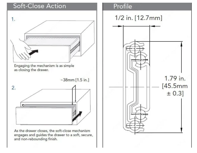 Knape & Vogt KV GS4270 16" Soft-Close Drawer Slide GS4270 16