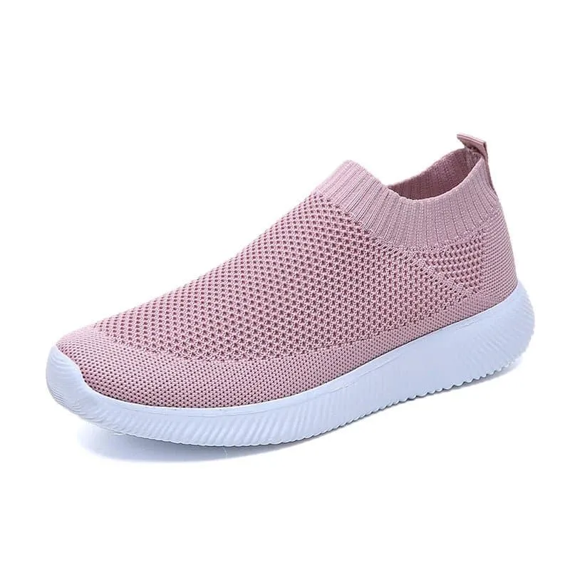 Knitted Slip-On Sneakers with Breathable Mesh Upper