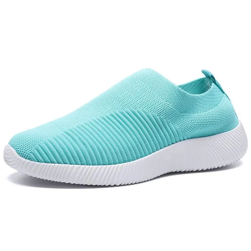 Knitted Slip-On Sneakers with Breathable Mesh Upper