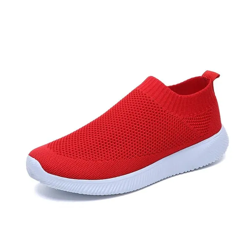 Knitted Slip-On Sneakers with Breathable Mesh Upper