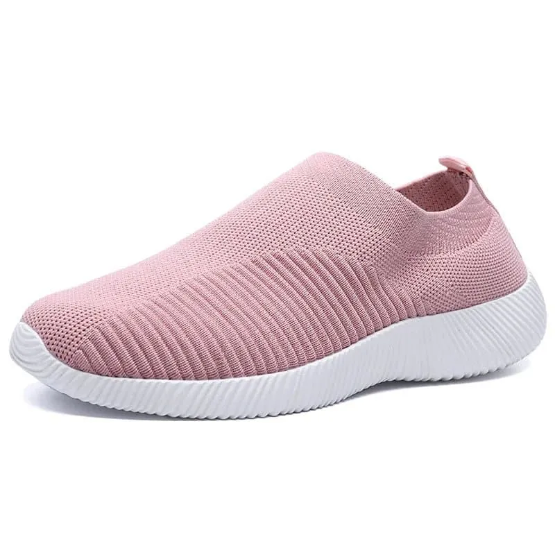 Knitted Slip-On Sneakers with Breathable Mesh Upper