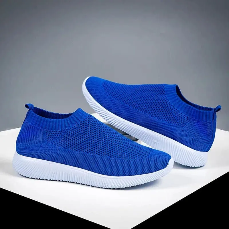 Knitted Slip-On Sneakers with Breathable Mesh Upper