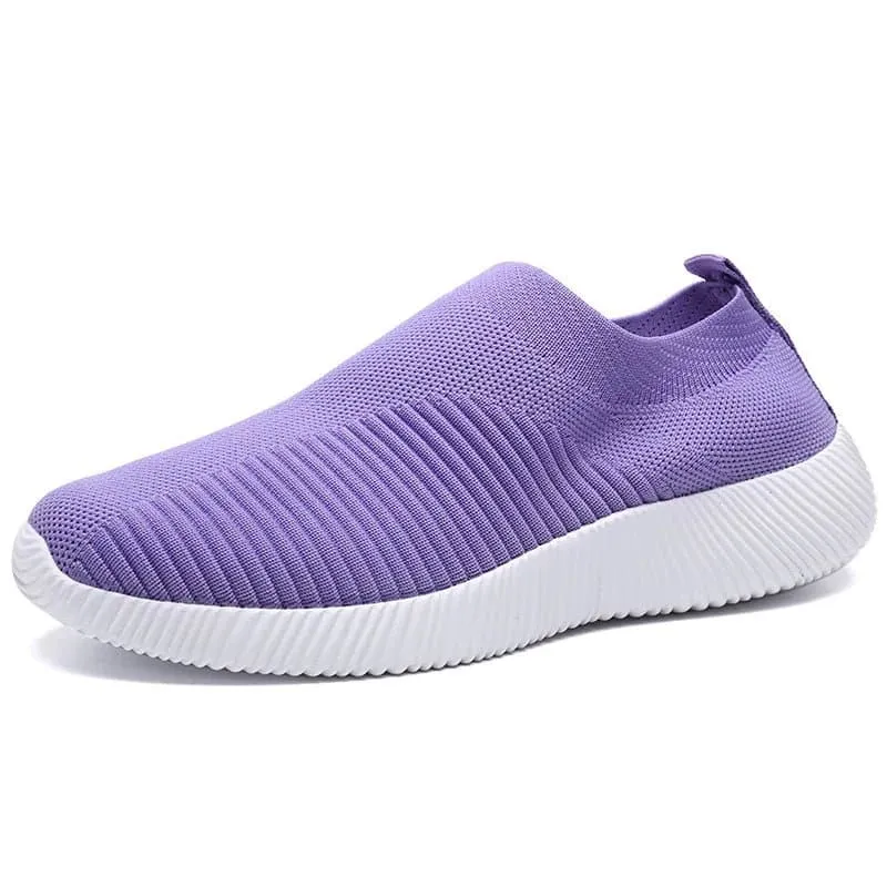 Knitted Slip-On Sneakers with Breathable Mesh Upper