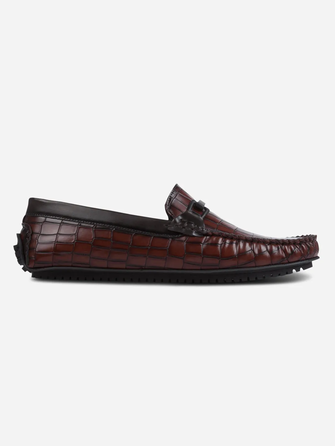 Men's Brown Moc Toe Buckle Loafer (IX4113)