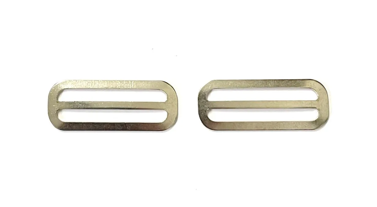 Metal 3 Bar Slides Nickel Plated 13mm 20mm 25mm 32mm 40mm 50mm x 10 x 50 For Bags Straps Webbing