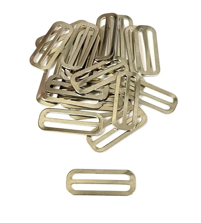 Metal 3 Bar Slides Nickel Plated 13mm 20mm 25mm 32mm 40mm 50mm x 10 x 50 For Bags Straps Webbing