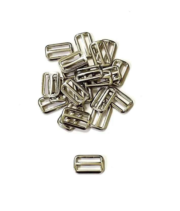 Metal 3 Bar Slides Nickel Plated 13mm 20mm 25mm 32mm 40mm 50mm x 10 x 50 For Bags Straps Webbing