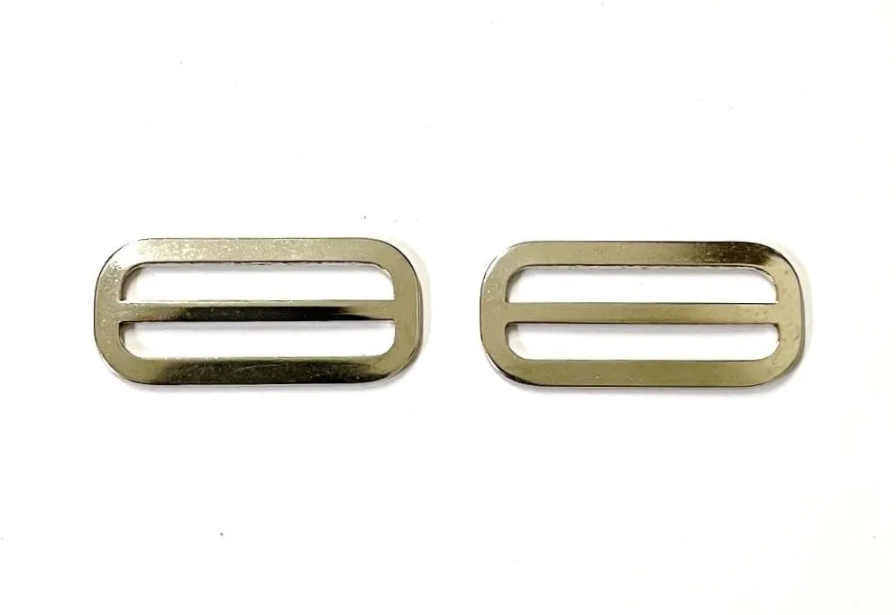 Metal 3 Bar Slides Nickel Plated 13mm 20mm 25mm 32mm 40mm 50mm x 10 x 50 For Bags Straps Webbing