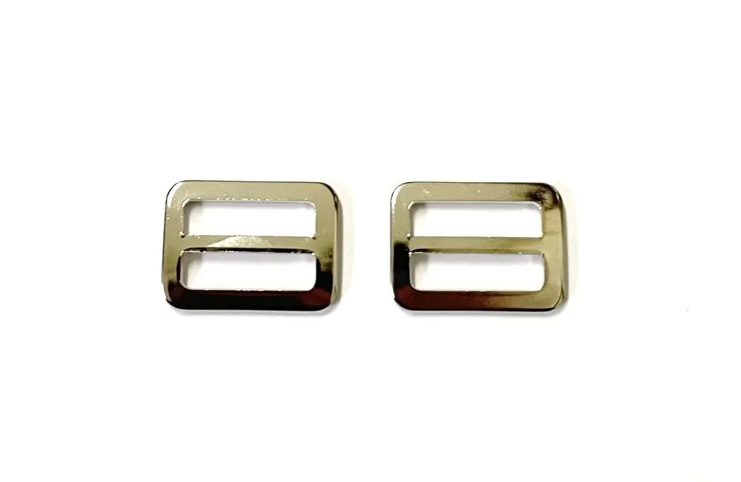 Metal 3 Bar Slides Nickel Plated 13mm 20mm 25mm 32mm 40mm 50mm x 10 x 50 For Bags Straps Webbing