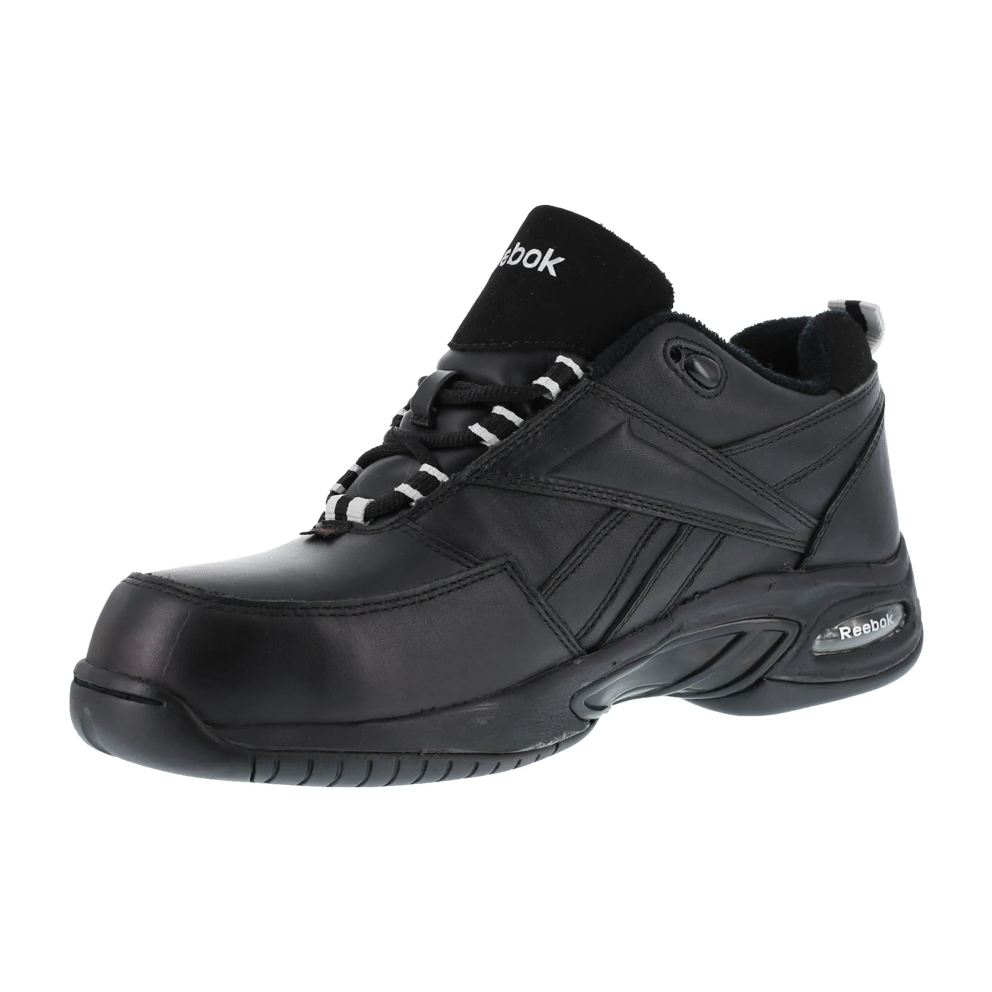 Reebok Mens Black Leather Performance Athletic Oxford Composite Toe Tyak