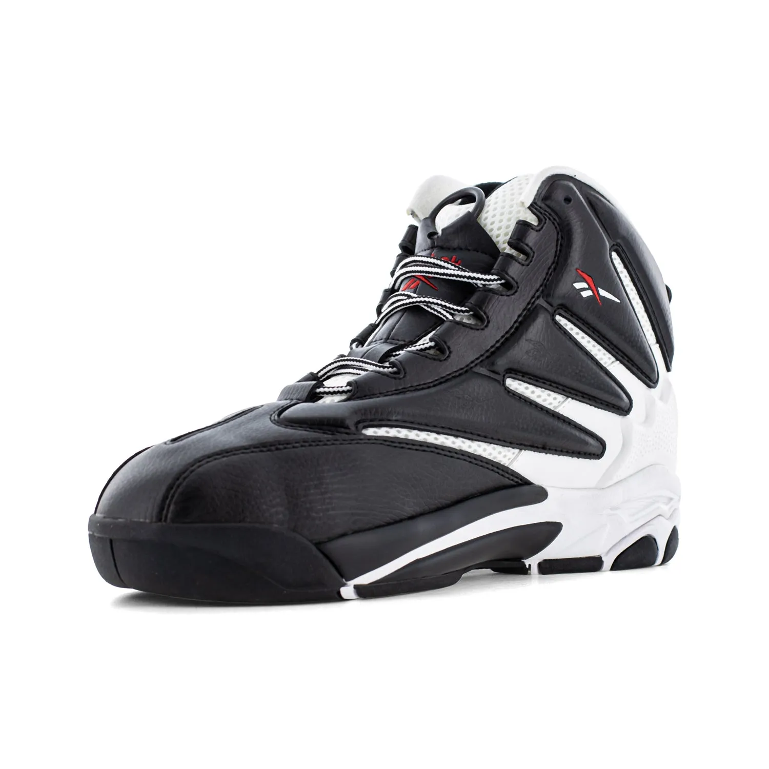 Reebok Mens The Blast Black/White Leather MetGuard Work Shoes