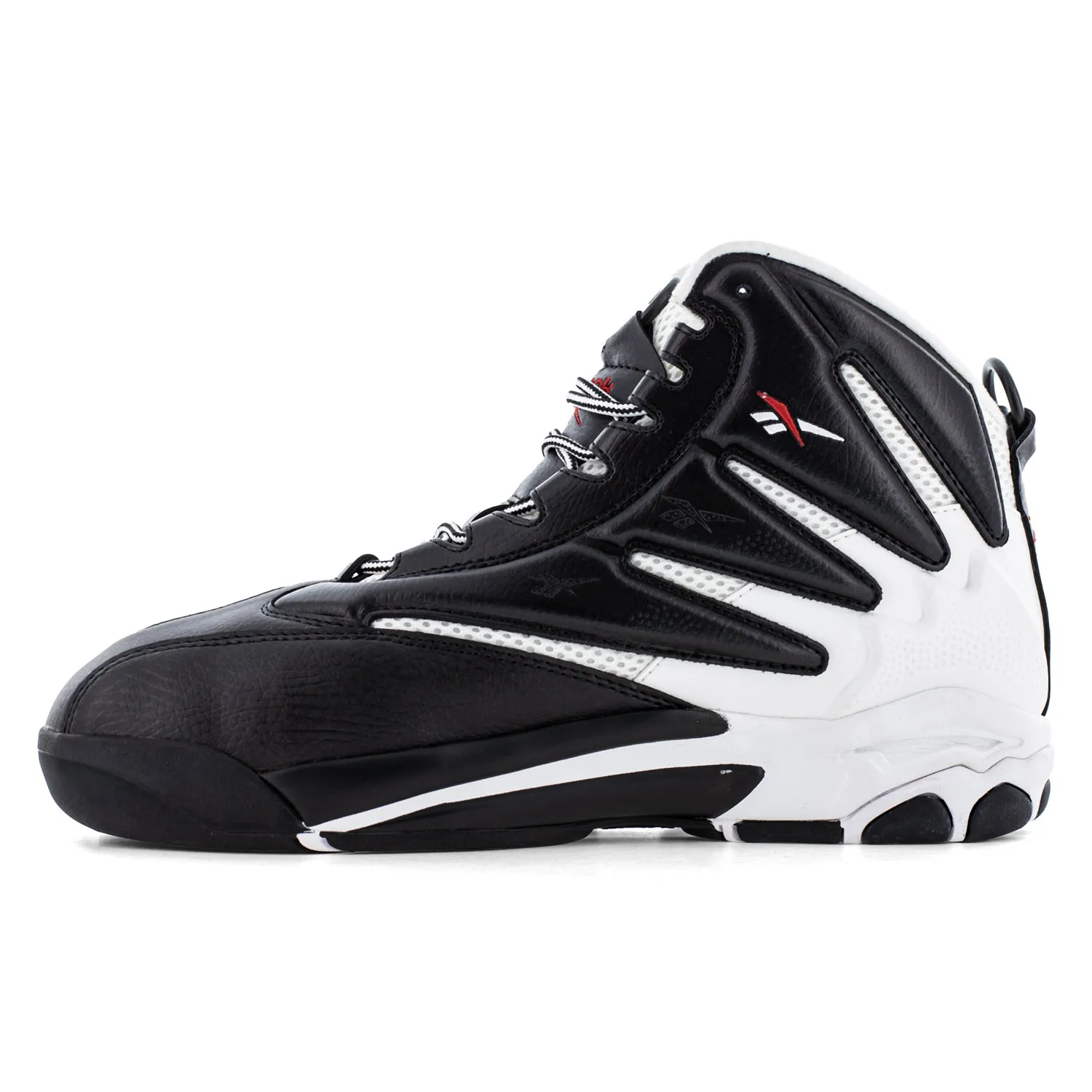 Reebok Mens The Blast Black/White Leather MetGuard Work Shoes