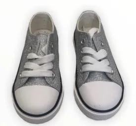 Silver sparkle converse style shoes