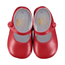 Soft Leather Baby 'Lucy' Shoes - Scarlet