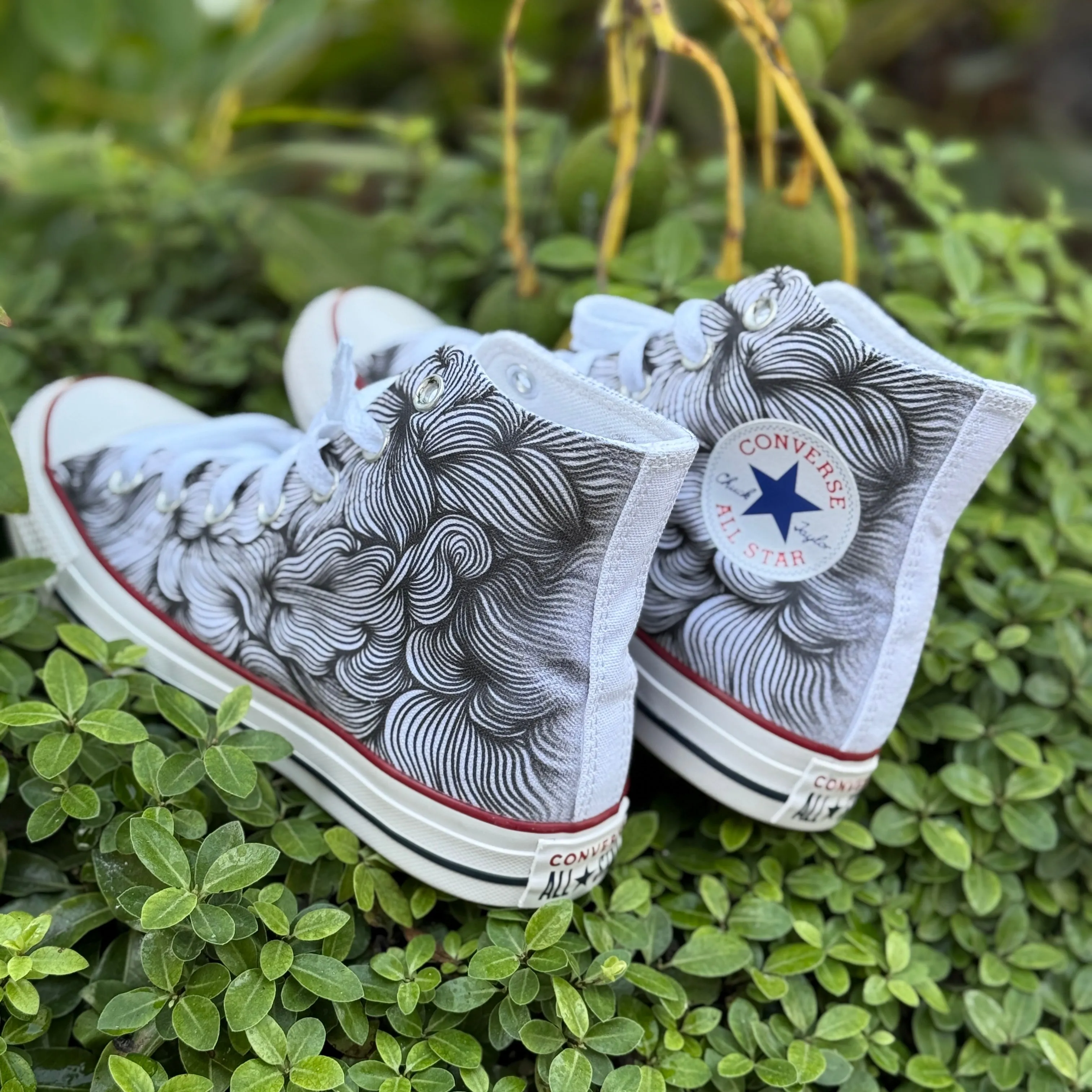 Swirl White High Tops