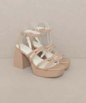 Talia Solid Color Strappy High Heel Platform Sandals