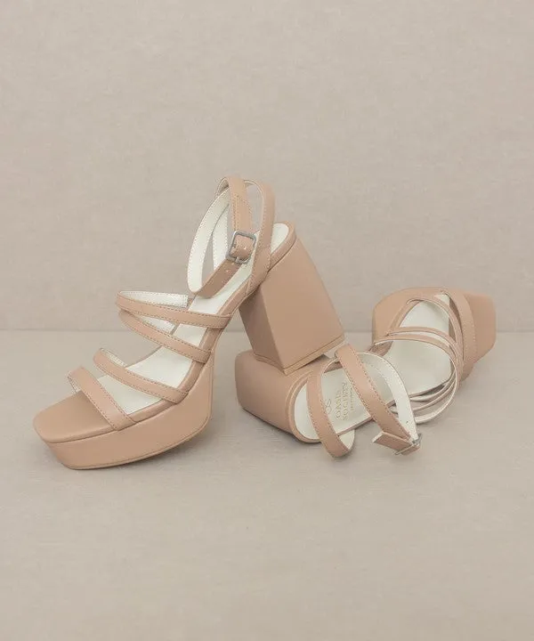 Talia Solid Color Strappy High Heel Platform Sandals