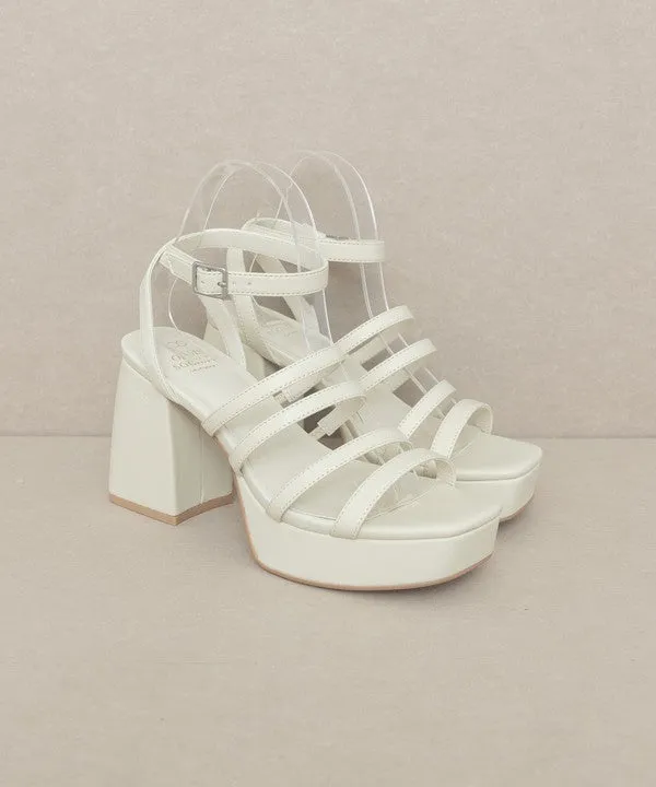 Talia Solid Color Strappy High Heel Platform Sandals