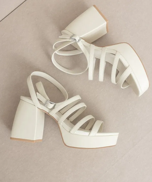 Talia Solid Color Strappy High Heel Platform Sandals