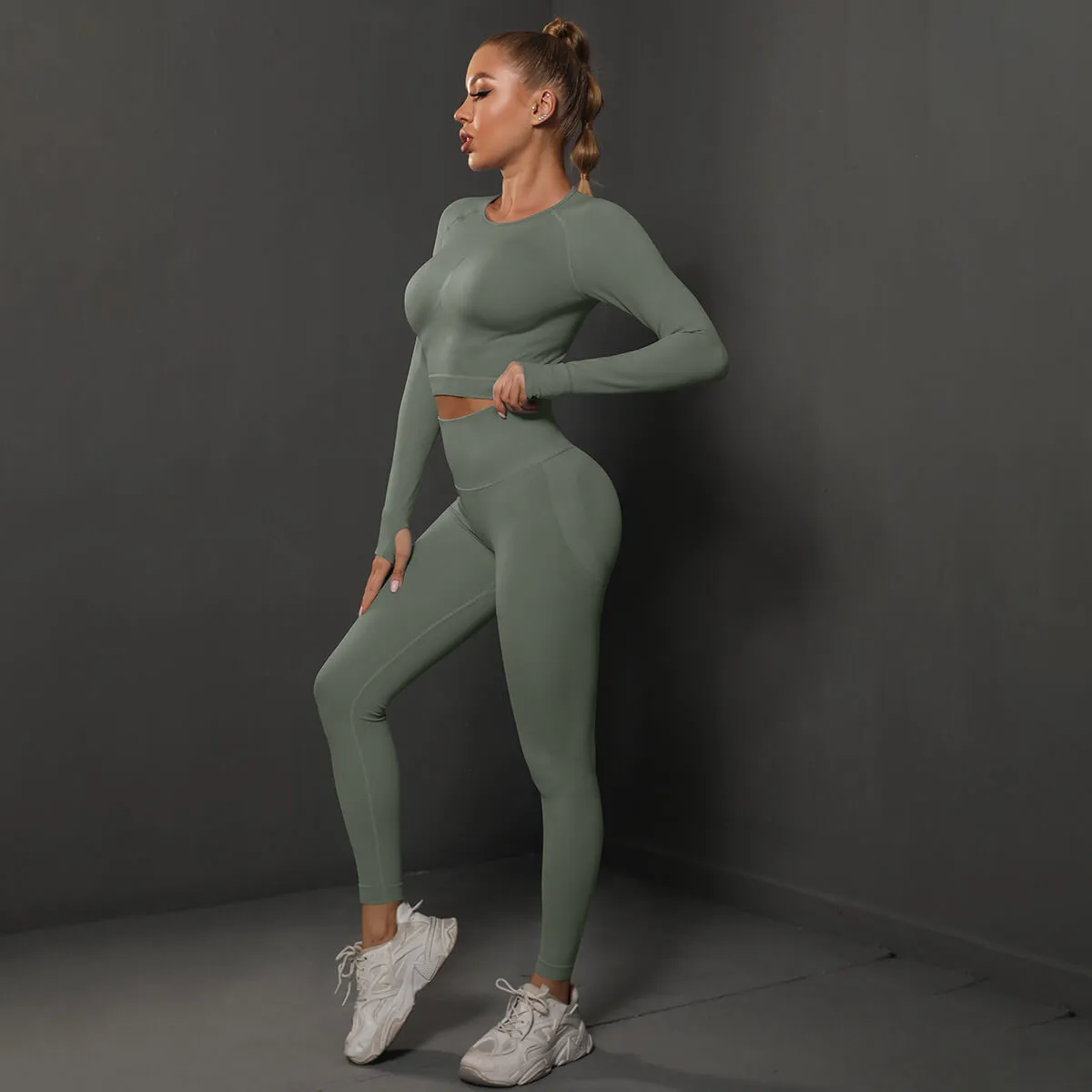 Wholesale seamless tight hip activewear sets