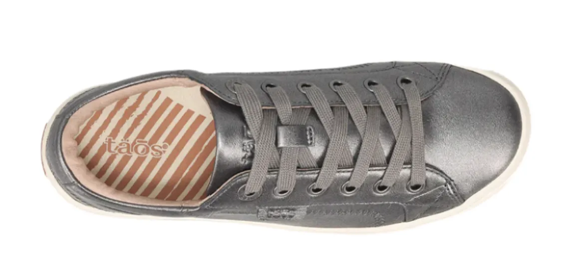 WOMEN'S TAOS PLIM SOUL LUX SNEAKER | PEWTER LEATHER